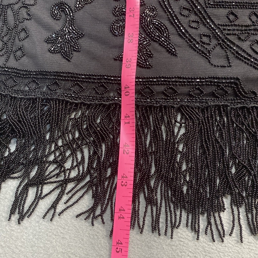 Lauren Ralph Lauren Black‎ Label Flapper Black Dress Beaded 16 Fringe Hem NWT - Picture 5 of 9
